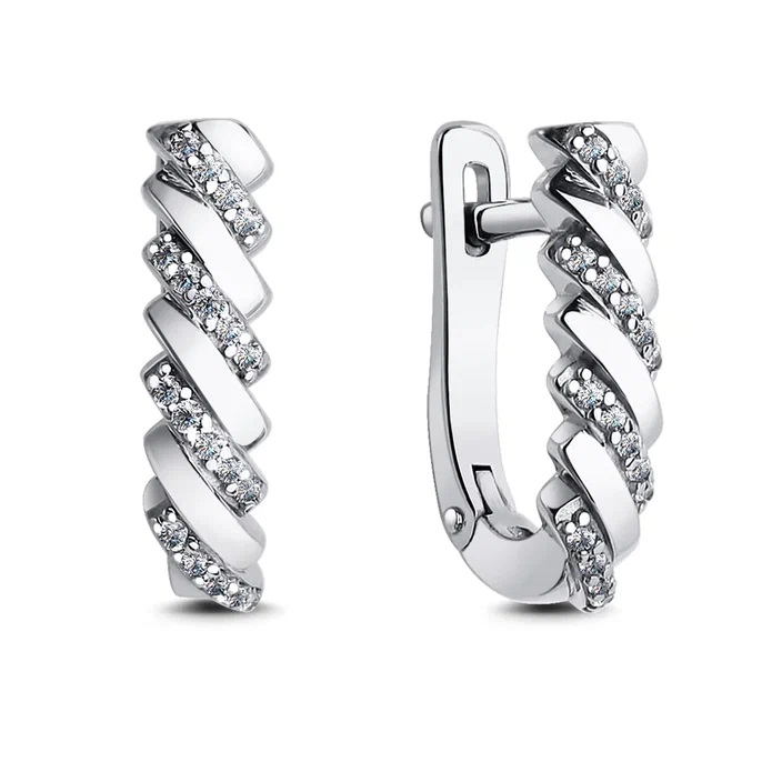 Серьги из серебра 02-3925/00КЦ-00