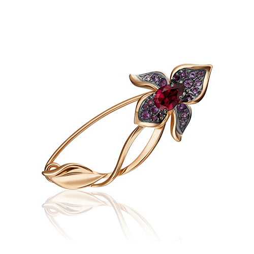 Брошь из золота 04-0243-00-257-1110-57