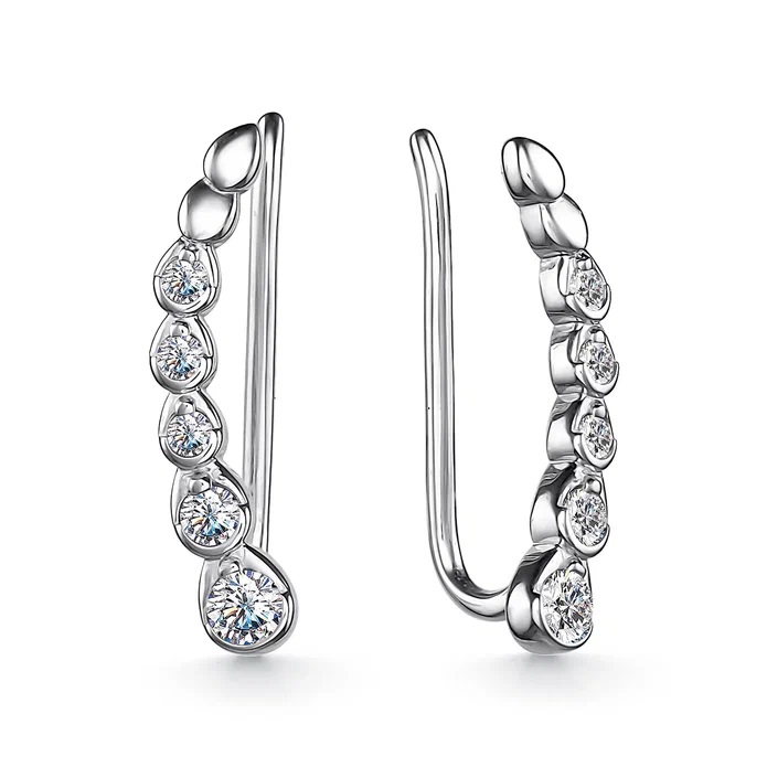 Серьги из серебра 02-2945/00КЦ-00