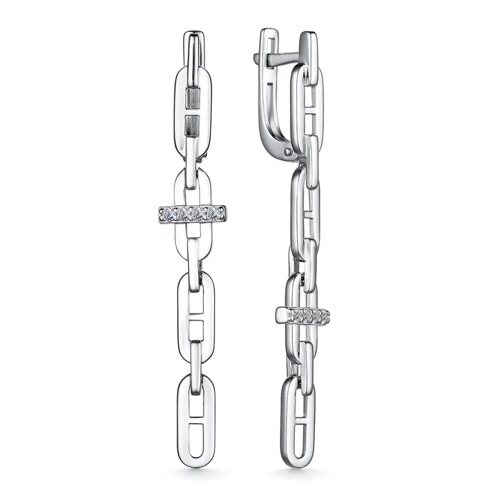 Серьги из серебра 02-3982/00КЦ-00