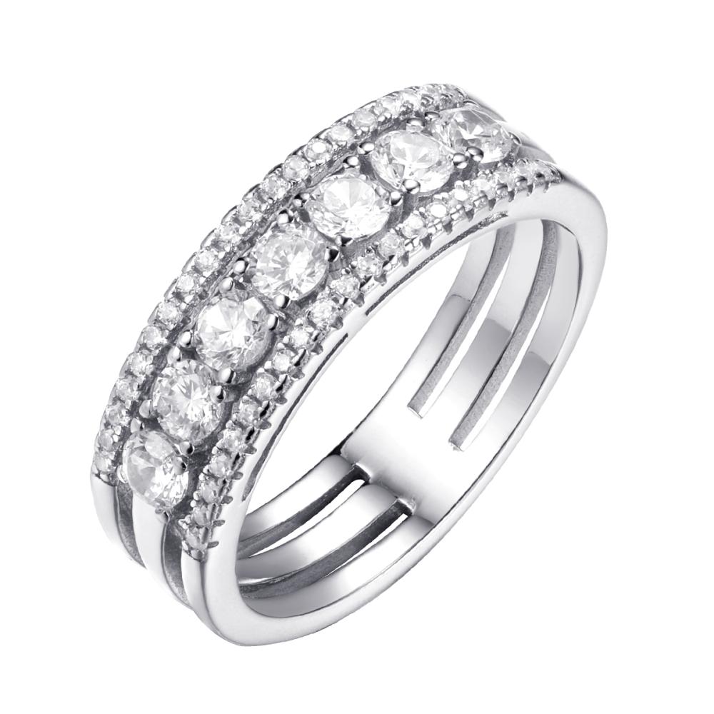 Кольцо из серебра CZ-R00681-X-W-W-X-W