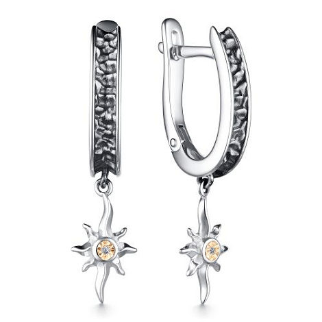 Серьги из серебра 02-4105/000Б-17