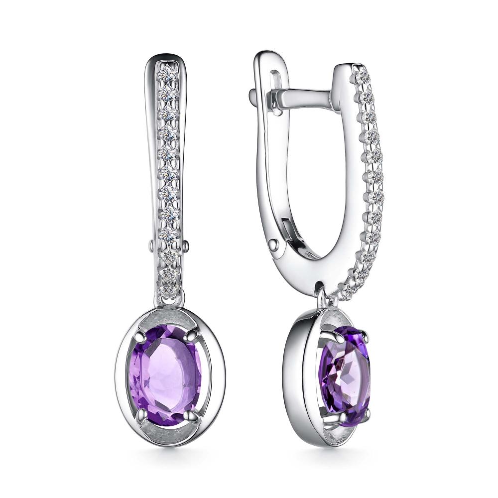 Серьги из серебра 02-3689/00АМ-00_