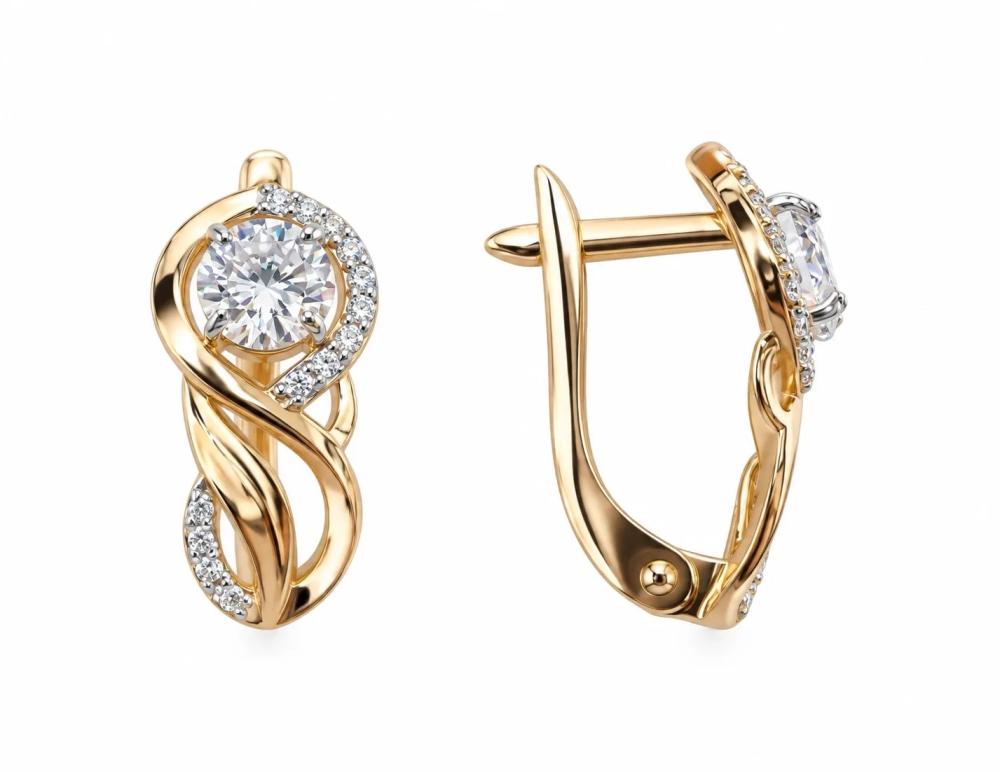 Серьги из золота СргЛ68/бцФ/з585