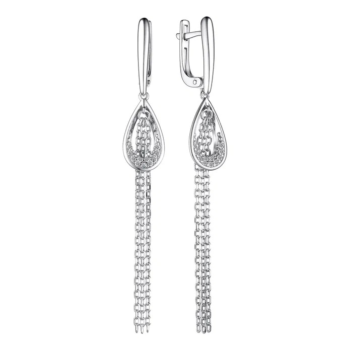 Серьги из серебра 02-3882/00КЦ-00