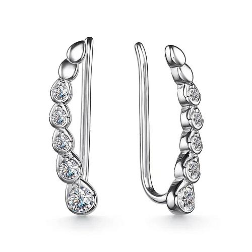 Серьги из серебра 02-2945/00КЦ-00
